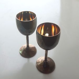 Vintage Brass/Bronze Goblets - Chalice Set Witch Ritual Home Decor